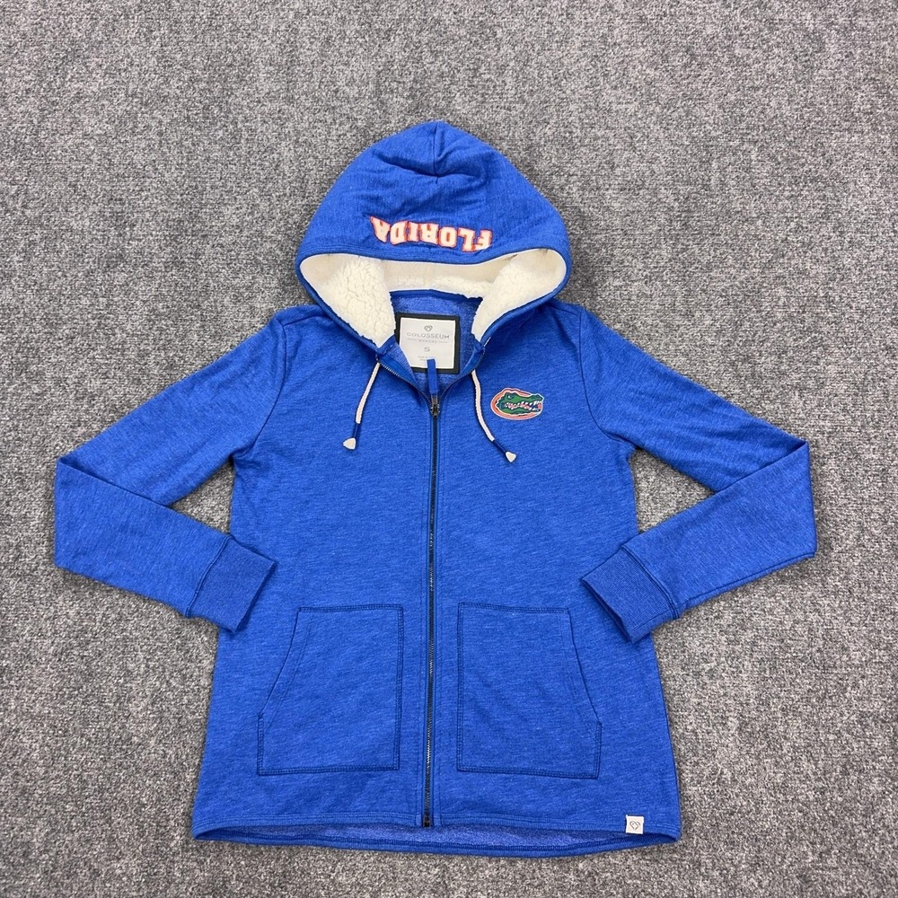 Florida Gators Sweatshirt Womens Small Blue NCAA Football Colosseum Zip Hoodie